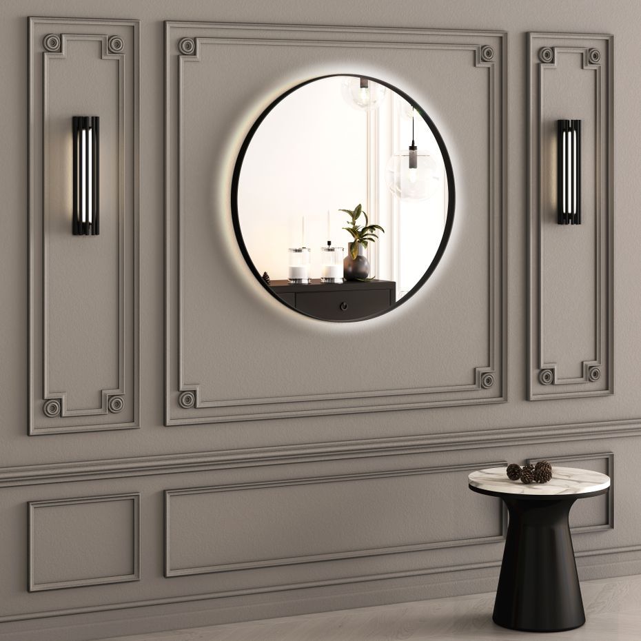 Кругле дзеркало в металевій рамі з LED-підсвіткою StudioGlass FLETCHER Iron Mirror
